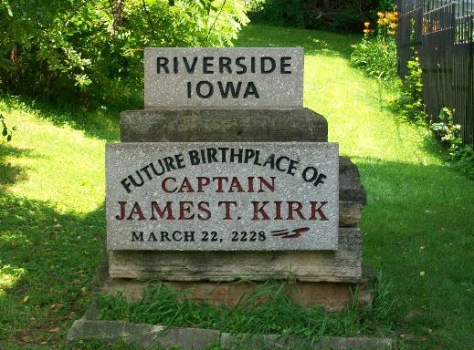 Riverside Iowa- Future Birthplace Capt James T Kirk, Waymarking